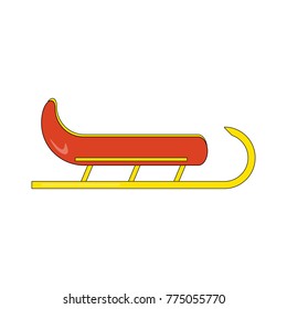 Santas Sledge. Santa sleigh vector illustration isolated on white background. Simple shape style. Flat design. Icon Graphic Symbol Design.  