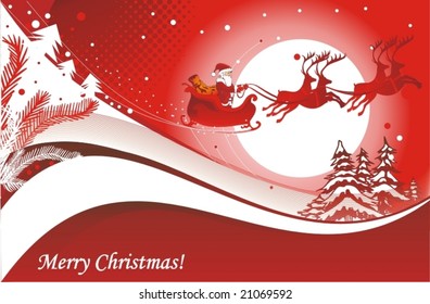 Santa's Sleigh christmas illustration