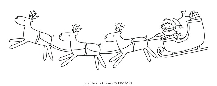 Santa's sleigh Christmas vector illustration