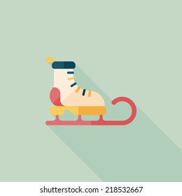 Santa's sleigh flat icon with long shadow eps10
