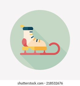 Santa's sleigh flat icon with long shadow eps10