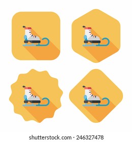 Santa's sleigh flat icon with long shadow eps10