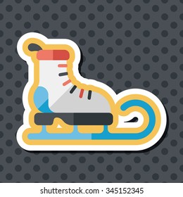 Santa's sleigh flat icon with long shadow eps10