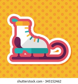 Santa's sleigh flat icon with long shadow eps10