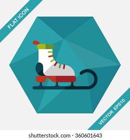 Santa's sleigh flat icon with long shadow eps10