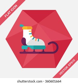 Santa's sleigh flat icon with long shadow eps10