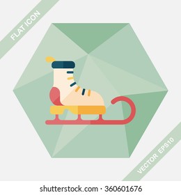 Santa's sleigh flat icon with long shadow eps10