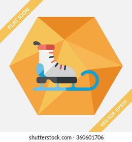 Santa's sleigh flat icon with long shadow eps10