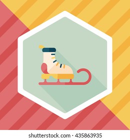 Santa's sleigh flat icon with long shadow eps10
