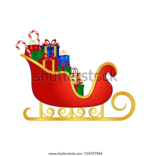 Santas Sleigh Full Gifts Vector Illustration Stock Vector (Royalty Free ...