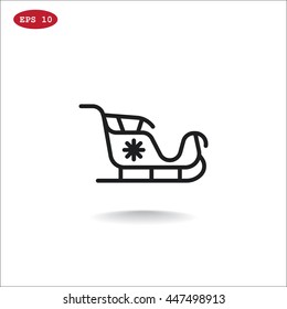  Santa's sleigh icon Flat.
