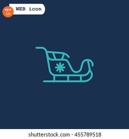  Santa's sleigh icon Flat.