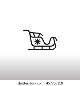  Santa's sleigh icon Flat.