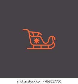  Santa's sleigh icon Flat.