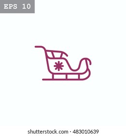  Santa's sleigh icon Flat.