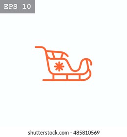  Santa's sleigh icon Flat.