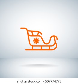  Santa's sleigh icon Flat.