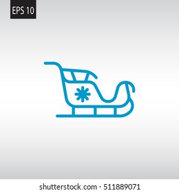  Santa's sleigh icon Flat.