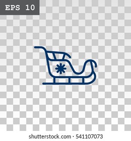  Santa's sleigh icon Flat.