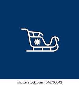  Santa's sleigh icon Flat.
