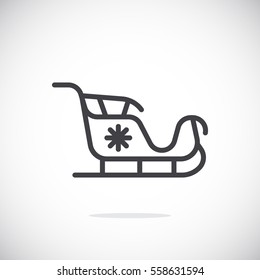  Santa's sleigh icon Flat.