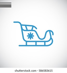  Santa's sleigh icon Flat.