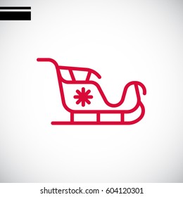  Santa's sleigh icon Flat.