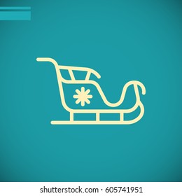  Santa's sleigh icon Flat.