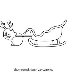 Santa's sleigh icon image form a simple logo