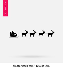 The Santa's sleigh icon logo on a white background