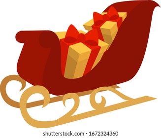 Santas trineos, ilustración, vector sobre fondo blanco.