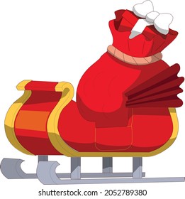 Santa's sleigh with presents, Santa clauss red sleigh vector