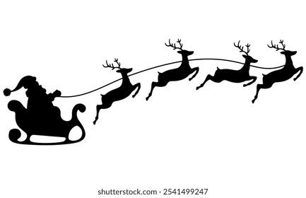 Santa's sleigh silhouette, Christmas day