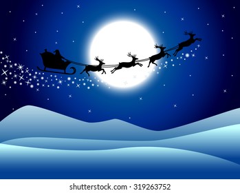 Santa's sleigh, vector