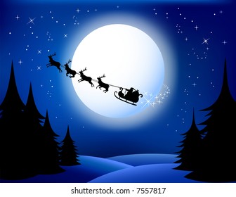 Santa`s sleigh - vector. All elements are grouped in layers. check Out My Portfolio For Similar Illustrations ...