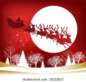 Santa's Sleigh, vector illustration