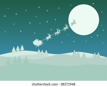 Santa's Sleigh vector illustration