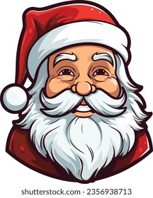 Santa's smile, warm and wide, is a symbol of the joy and happiness that he brings during the holiday season