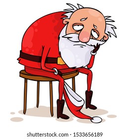 Santa's very hard work illustration