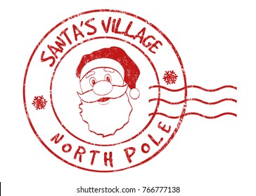 Santa's Village grunge rubber stamp on white background, vector illustration