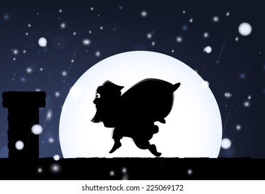 Santa's visiting house. Vector eps 10