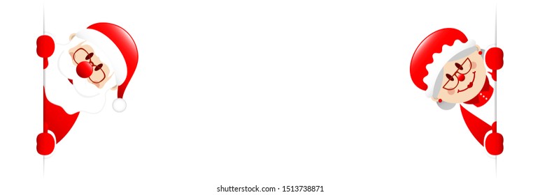 Santas Wife And Santa Claus Inside Horizontal Banner