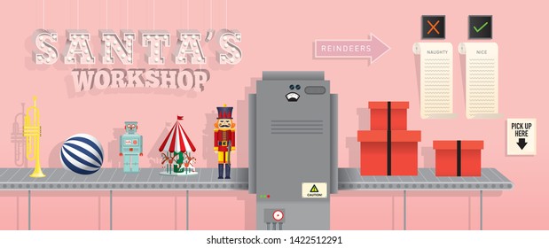 santa's workshop/ christmas gift wrap station template