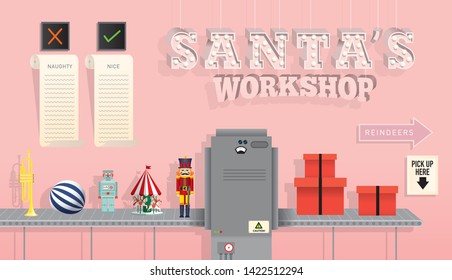 santa's workshop/ christmas gift wrap station template