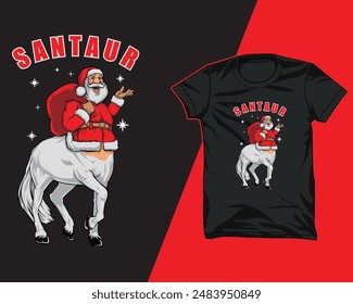 santaur chrismast t shirt design