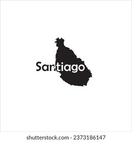 Santiago Cape Verde map and black lettering design on white background