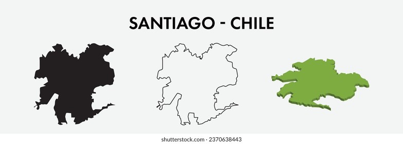 Santiago Chile city map set vector illustration design isolated on white background. Concept of travel and geography.