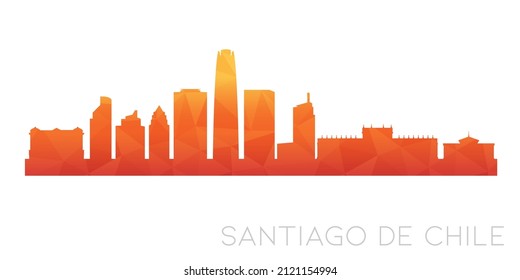 Santiago, Chile Low Poly Skyline Clip Art City Design. Geometric Polygon Graphic Horizon Icon. Vector Illustration Symbol.