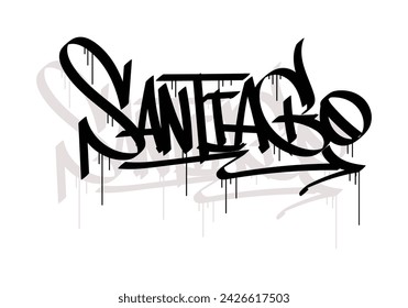 SANTIAGO city graffiti tag style