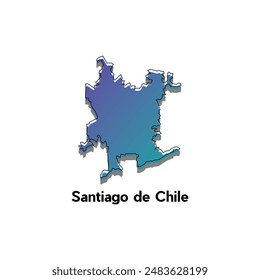 Santiago de Chile map City, administrative division of Philippines Country gradient color style. Vector illustration design template